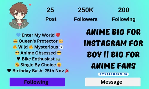 Anime Bio For Instagram For Boy || Bio for Anime Fans