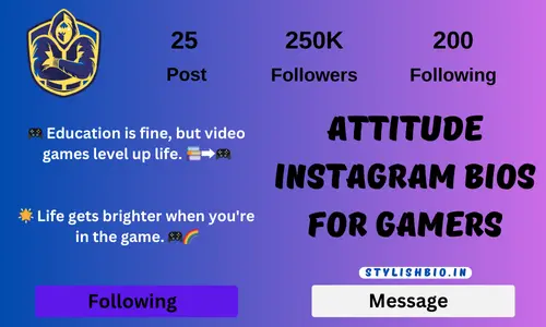 Attitude Instagram Bios For Gamers