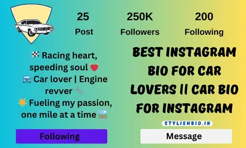 Instagram Bio For Car Lovers Stylish