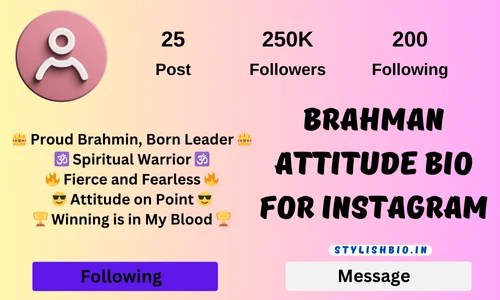 Brahman Attitude bio for Instagram