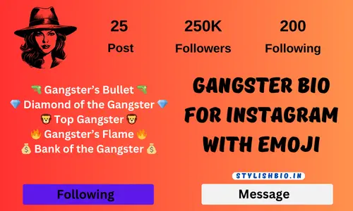 Gangster Bio For Instagram With Emoji