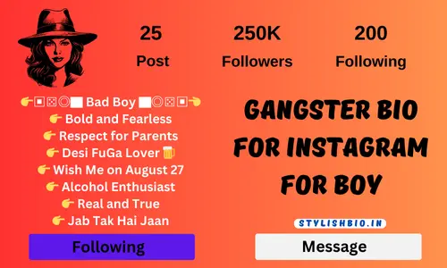 Gangster bio for instagram for boy