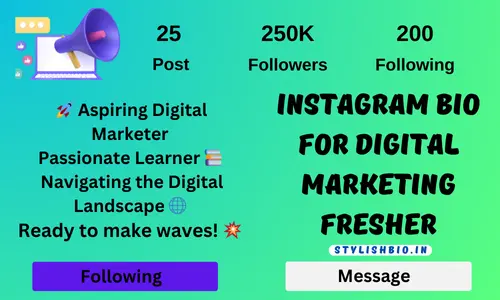 Instagram Bio For Digital Marketing Fresher