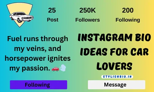 Instagram Bio Ideas For Car Lovers