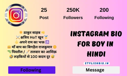 Instagram Bio for Boy in 
Hindi