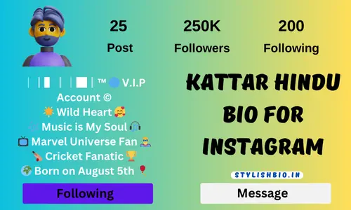 Kattar Hindu Bio for Instagram