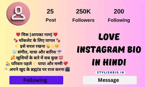 Love Instagram Bio In Hindi