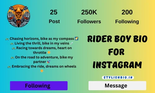 Rider boy bio for instagram