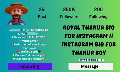 Royal Thakur Bio For Instagram || Instagram Bio For Thakur Boy