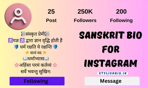 Sanskrit bio for instagram