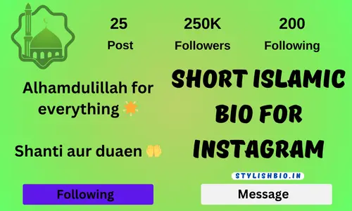 Short Islamic Bio For Instagram