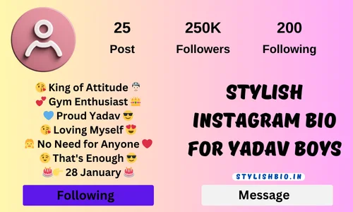 Stylish Instagram Bio For Yadav Boys