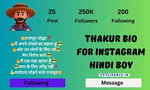 Thakur Bio for Instagram Hindi Boy