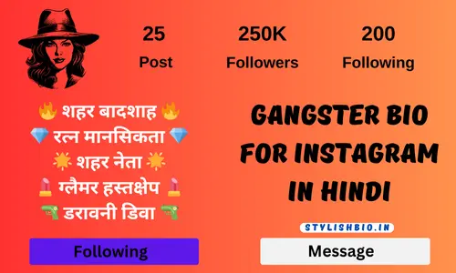 gangster bio for instagram in hindi