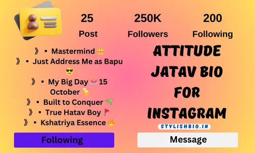 Attitude Jatav Bio For Instagram