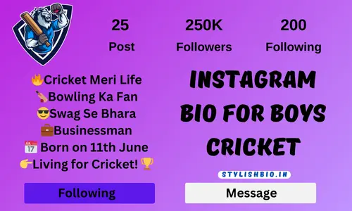 Instagram Bio For Boys Cricket