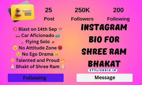 Instagram Bio For Shree Ram Bhakat