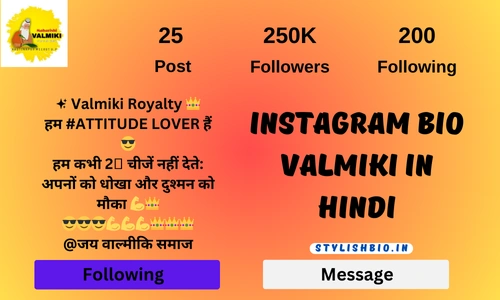 Instagram Bio Valmiki IN HINDI