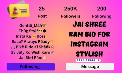 Jai Shree Ram bio for Instagram Stylish