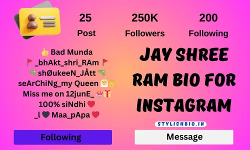 Jay Shree Ram Bio For Instagram