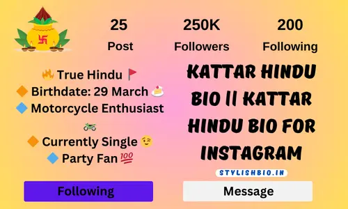 Kattar Hindu Bio || Kattar Hindu Bio For Instagram