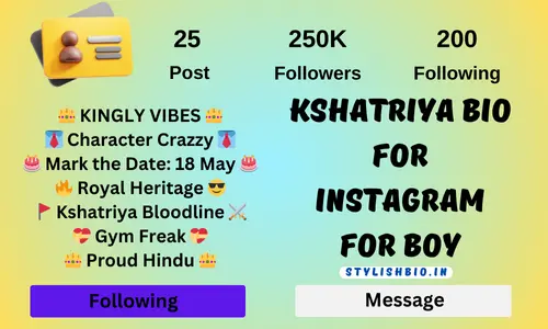 Kshatriya Bio For Instagram for Boy