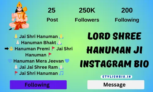 Lord Shree Hanuman JI Instagram Bio